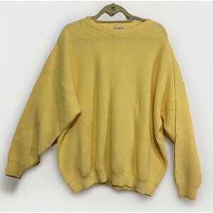 Vintage Venezia Vitale Sweater Womens 2X Butter Yellow Oversized USA Made 90s